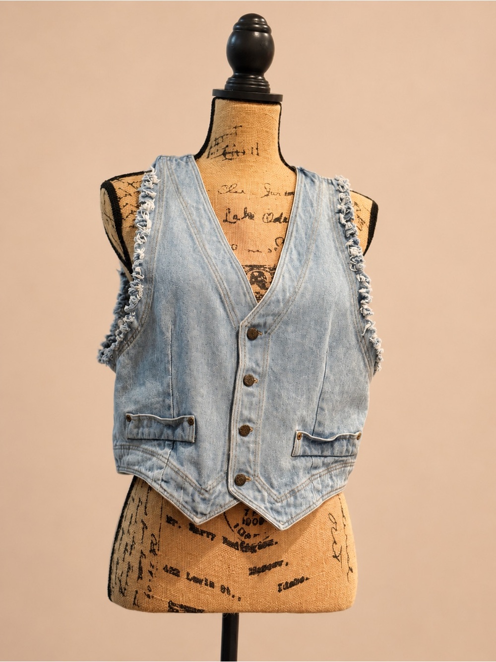 Cowgirls Smoke Too Denim Vest - Light Blue - Picture 4 of 6
